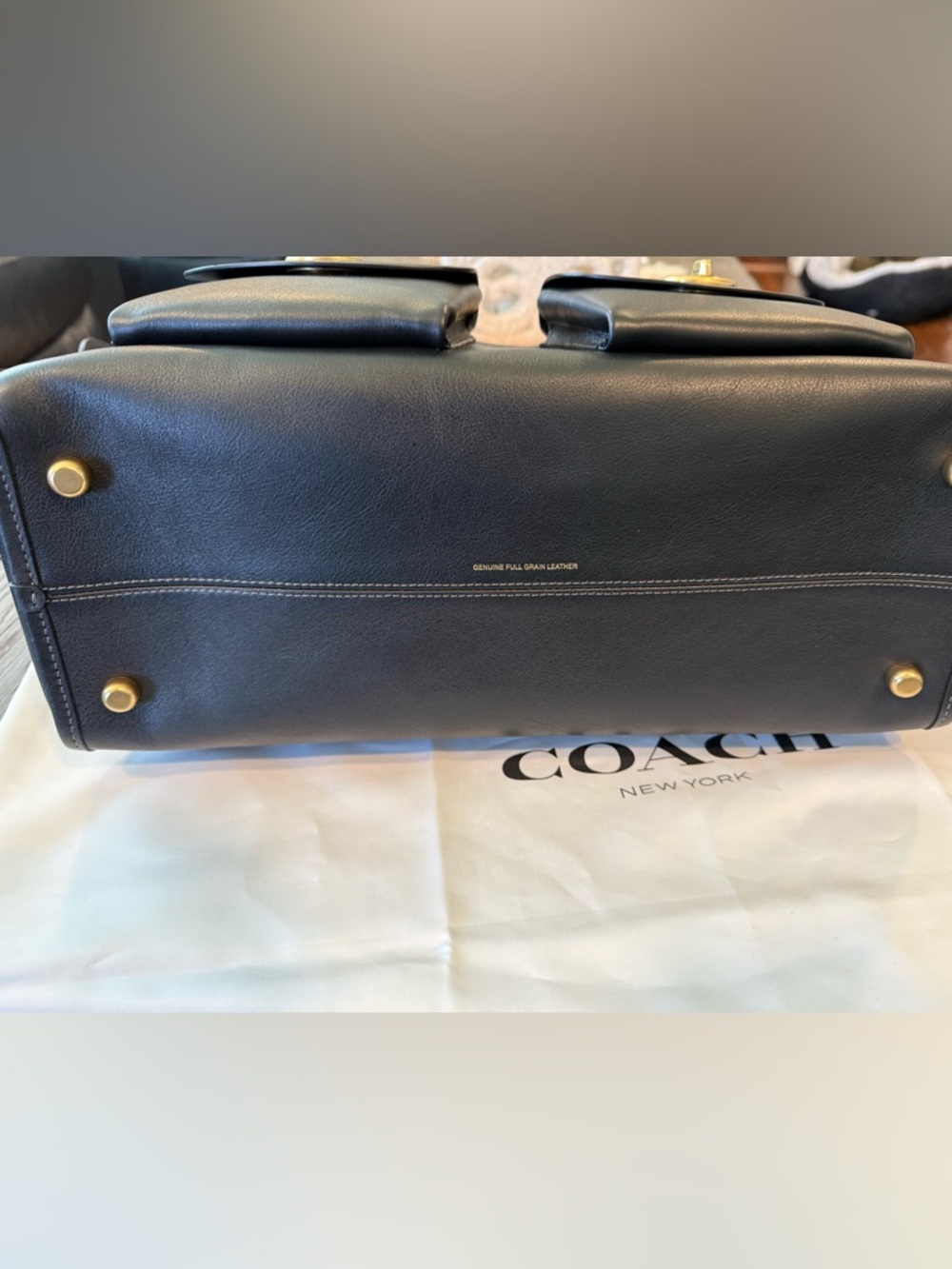 NWOT Coach Turnlock Haversack - black leather - Picture 6 of 9